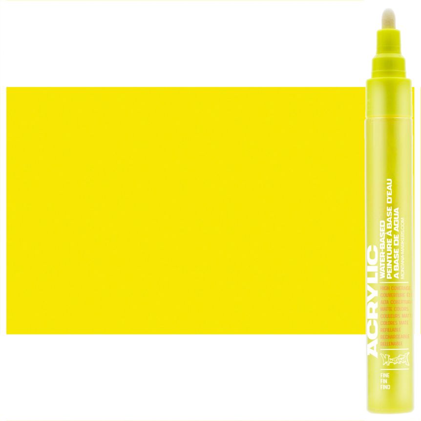 Montana refillable acrylic paint markers with replaceable tips - Flash Yellow