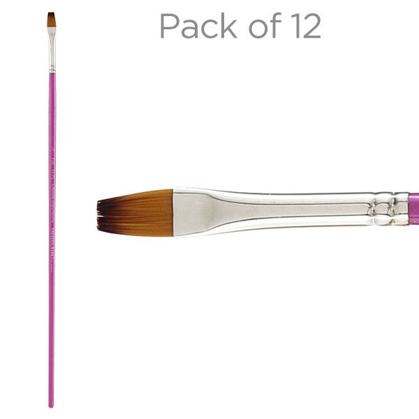 Creative Inspirations Dura- Handle, Brush Long Handle, Flat 1/4" (12 Pack)
