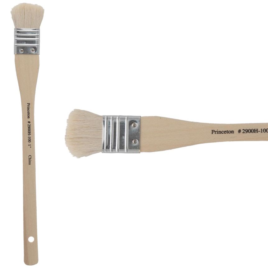 Princeton Hake Series 2900 Goat Brush - Flat, Long Handle, Size 1"
