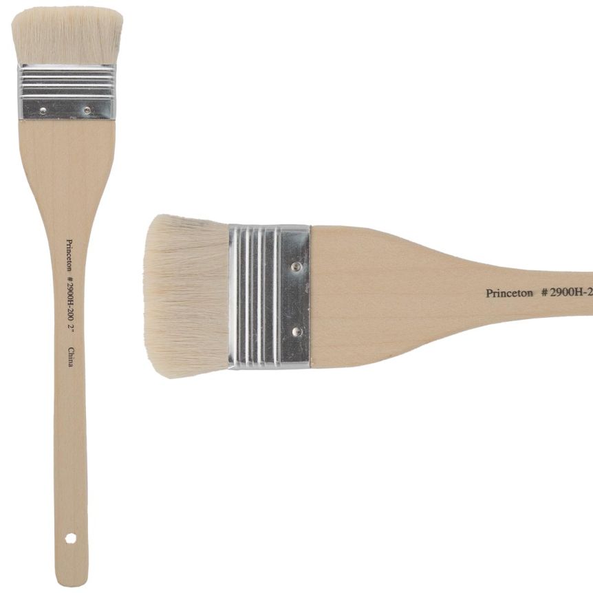 Princeton Hake Series 2900 Goat Brush - Flat, Long Handle, Size 2"