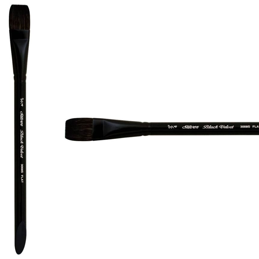Silver Brush Black Velvet® Watercolor Brush Series 3008S Flat 3/4