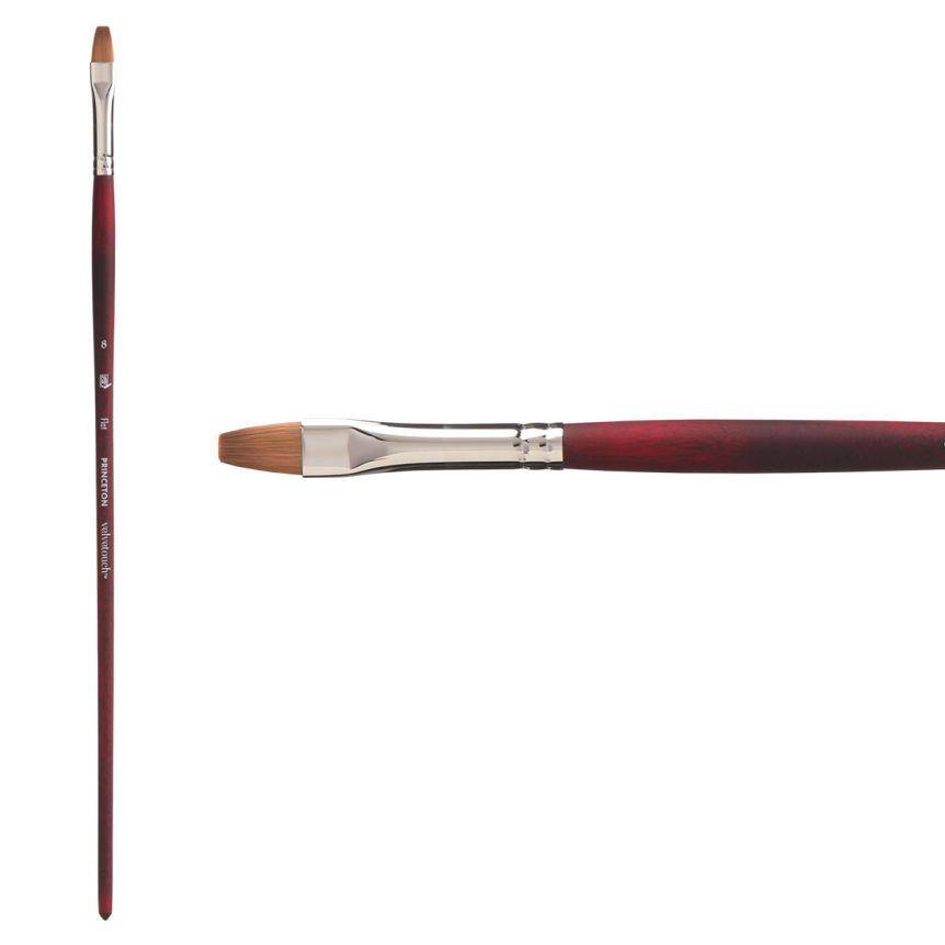 Velvetouch Synthetic Long Handle Series 3900 Brush, Flat Size #8