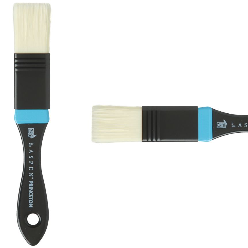 Princeton Aspen Series 6500 Synthetic Brush - Flat Mottler, Short Handle, Size 1”