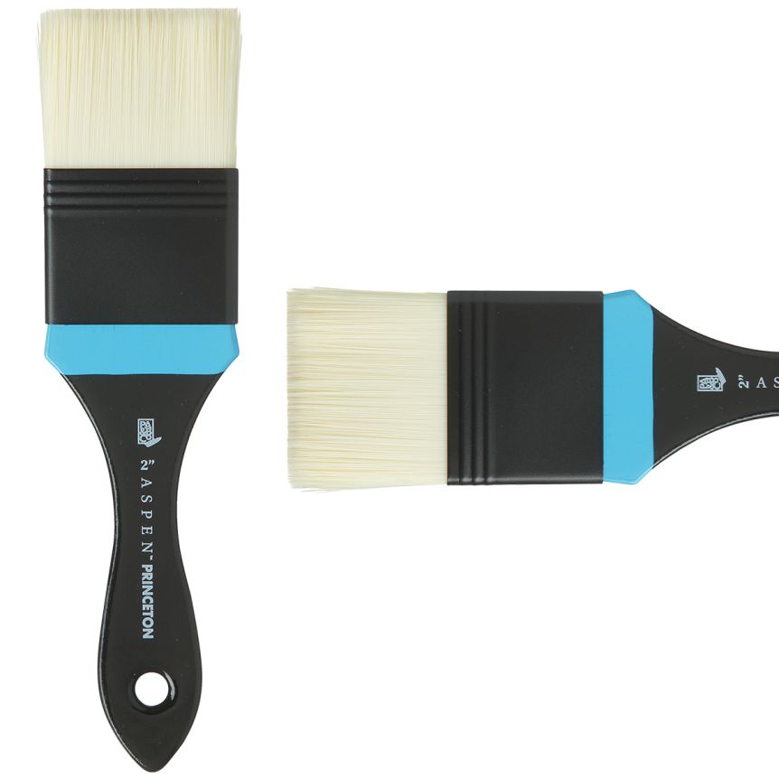 Princeton Aspen Series 6500 Synthetic Brush - Flat Mottler, Short Handle, Size 2”