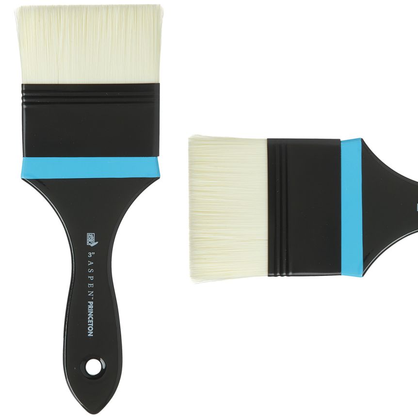 Princeton Aspen Series 6500 Synthetic Brush - Flat Mottler, Short Handle, Size 3”