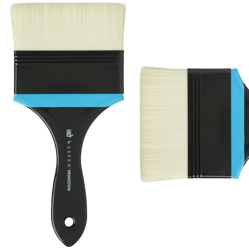 Princeton Aspen Series 6500 Synthetic Brush - Flat Mottler, Short Handle, Size 4”