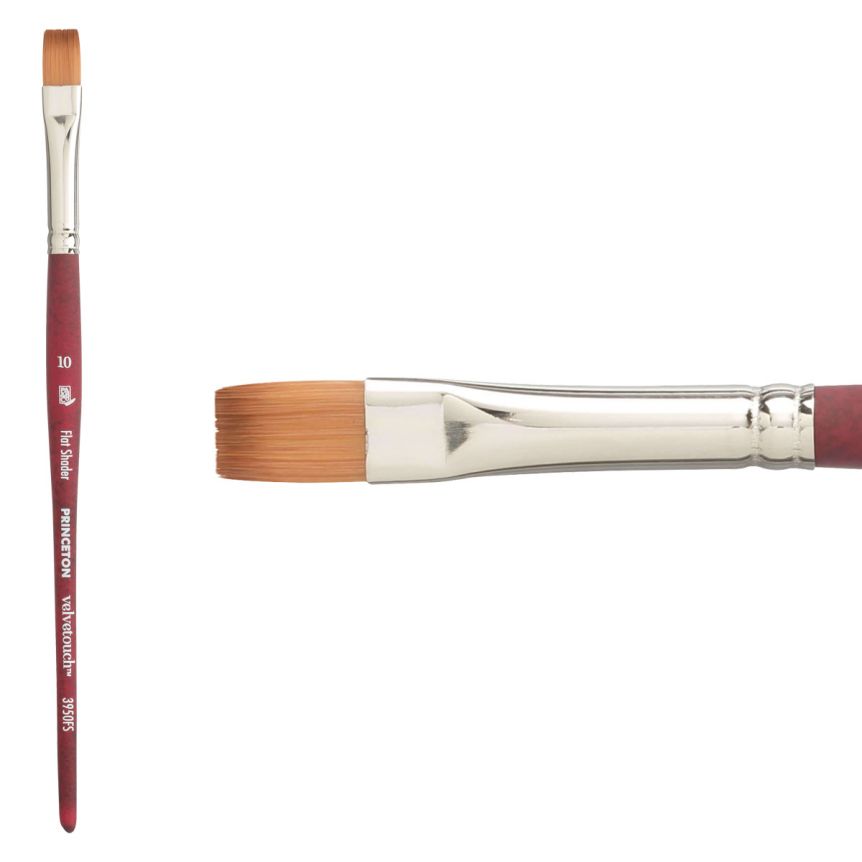 Princeton Velvetouch™ Series 3950 Synthetic Blend Brush #10 Flat Shader