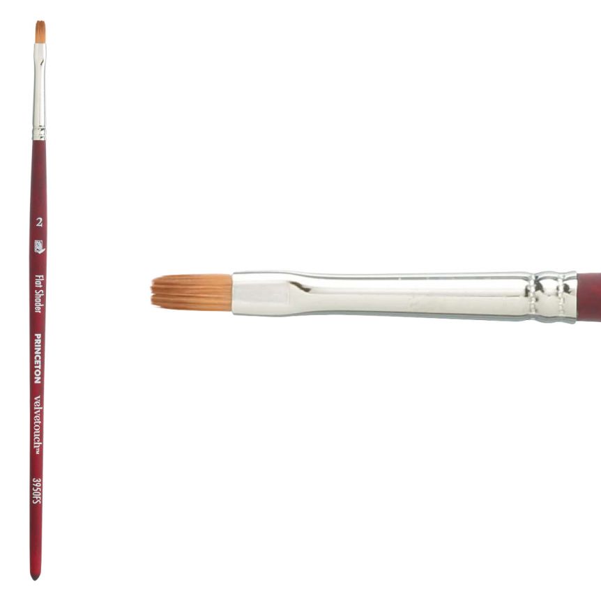 Princeton Velvetouch™ Series 3950 Synthetic Blend Brush #2 Flat Shader