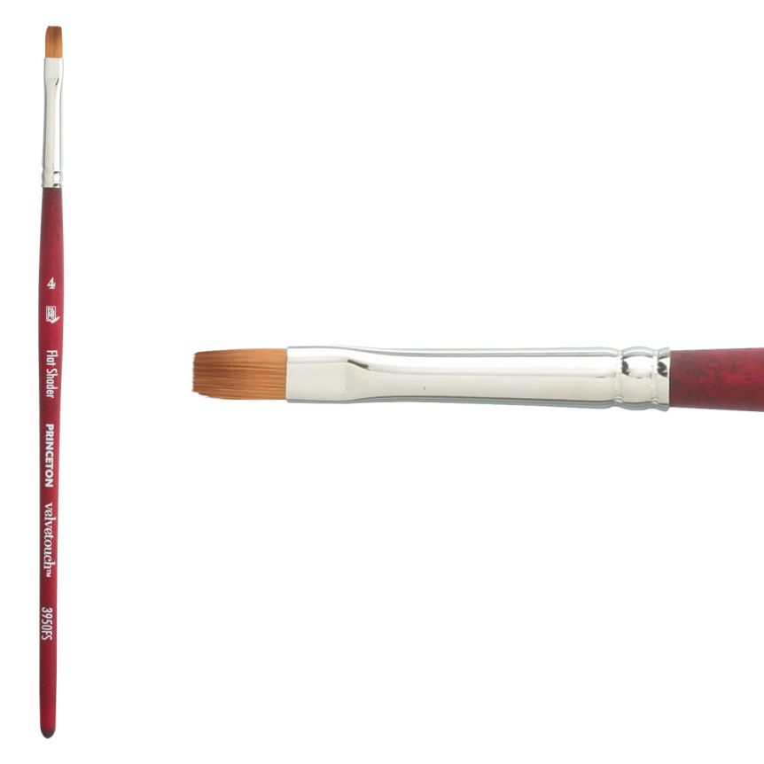 Princeton Velvetouch™ Series 3950 Synthetic Blend Brush #4 Flat Shader