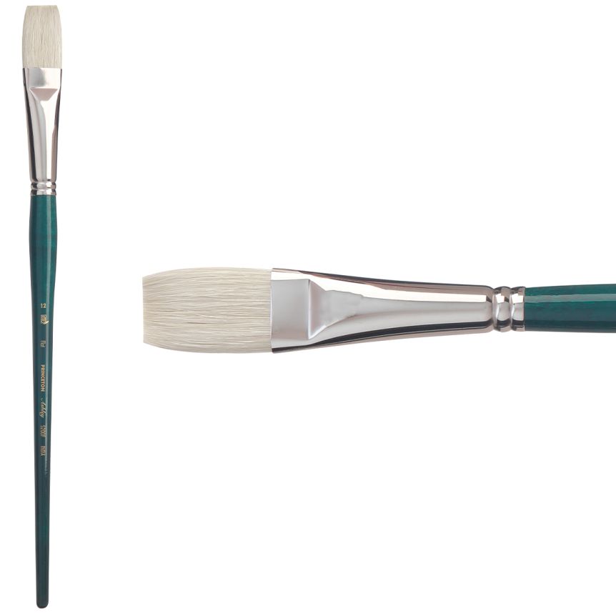 Princeton Ashley Series 5200 Natural Bristle Brush - Flat, Long Handle, Size 10