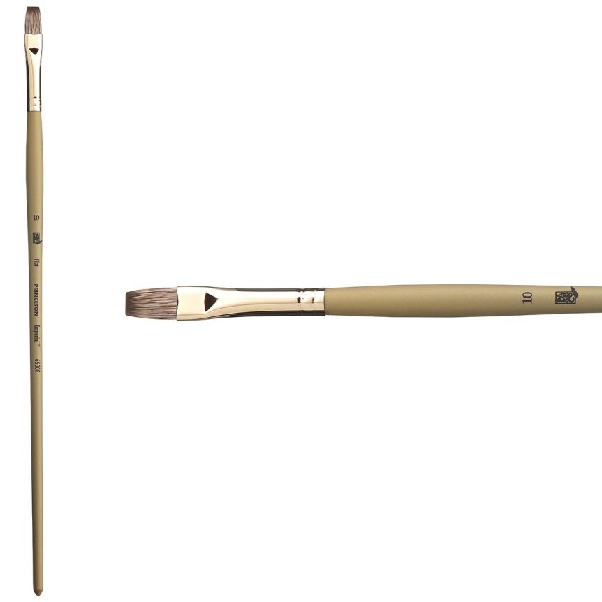 Princeton Imperial Series 6600 Synthetic Mongoose Brush - Flat, Long Handle, Size 10