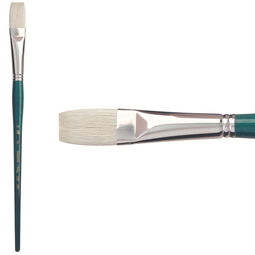 Princeton Ashley Series 5200 Natural Bristle Brush - Flat, Long Handle, Size 12