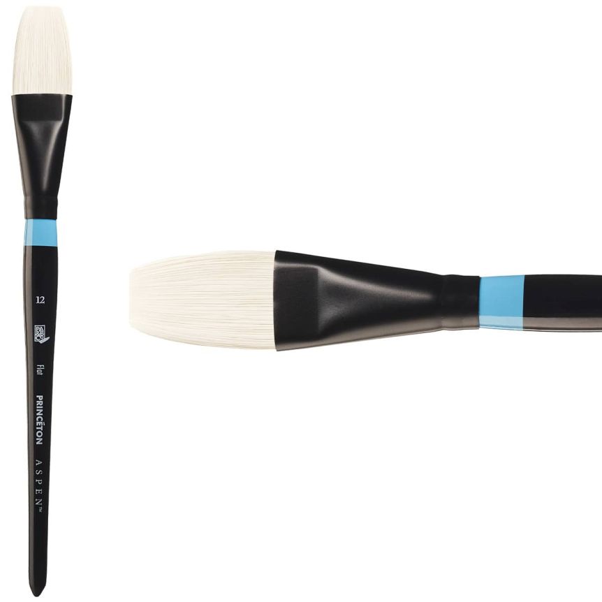 Princeton Aspen Series 6950 Synthetic Brush - Flat, Short Handle, Size 12