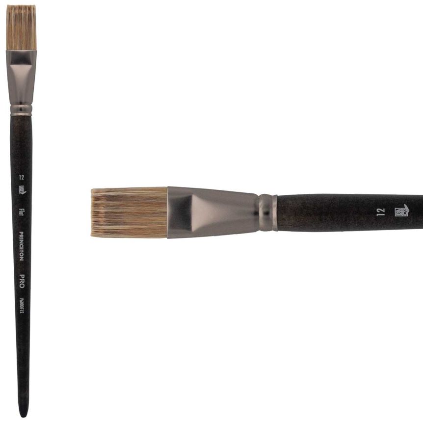 Princeton Pro Series 6000 Synthetic Brush - Flat, Long Handle, Size 12