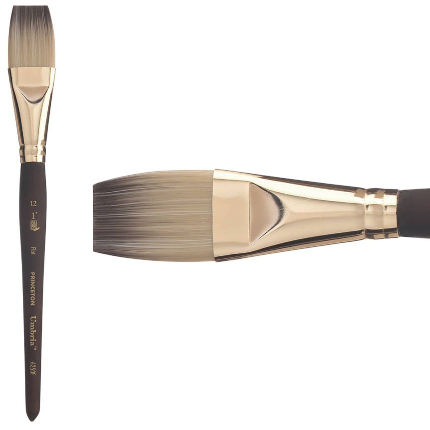 Princeton Umbria Series 6250 Synthetic Brush - Flat, Short Handle, Size 12