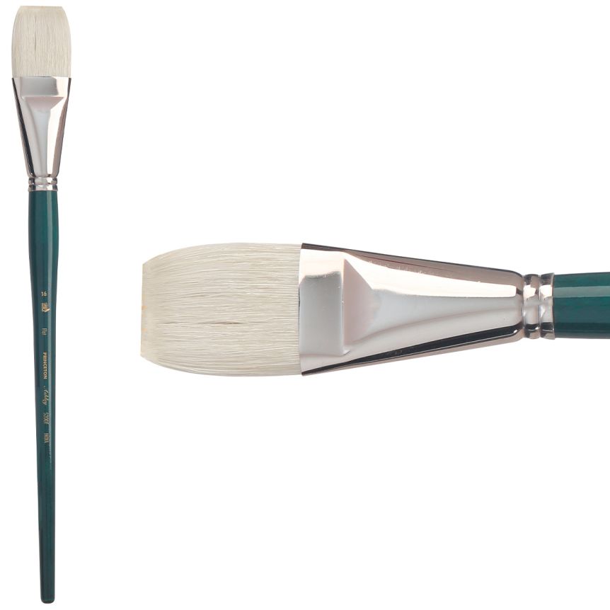 Princeton Ashley Series 5200 Natural Bristle Brush - Flat, Long Handle, Size 16