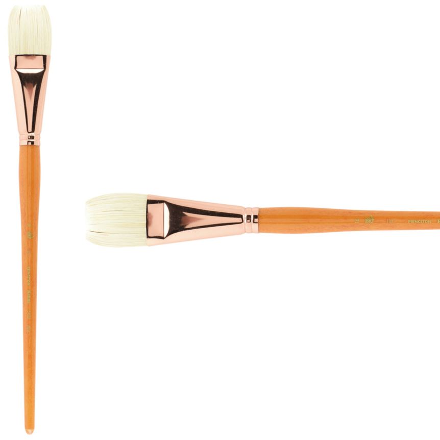 Princeton Refine Series 5400 Natural Bristle Brush - Flat, Long Handle, Size 16