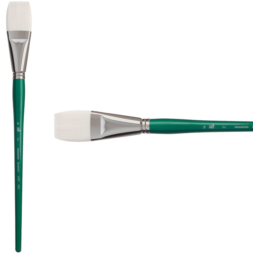 Princeton Summit Series 6100 Synthetic Brush - Flat, Long Handle, Size 16