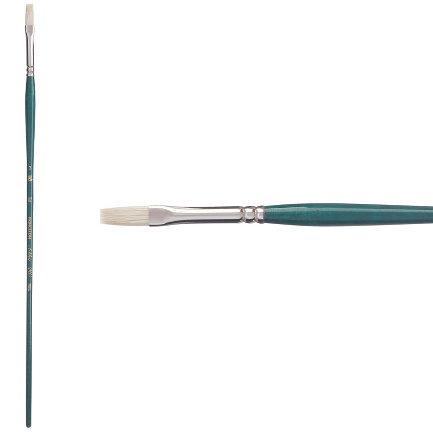 Princeton Ashley Series 5200 Natural Bristle Brush - Flat, Long Handle, Size 2