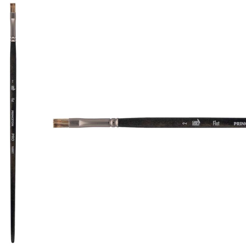 Princeton Pro Series 6000 Synthetic Brush - Flat, Long Handle, Size 2