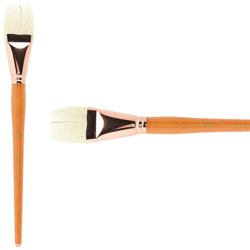 Princeton Refine Series 5400 Natural Bristle Brush - Flat, Long Handle, Size 20