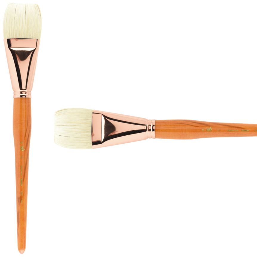 Princeton Refine Series 5400 Natural Bristle Brush - Flat, Long Handle, Size 24