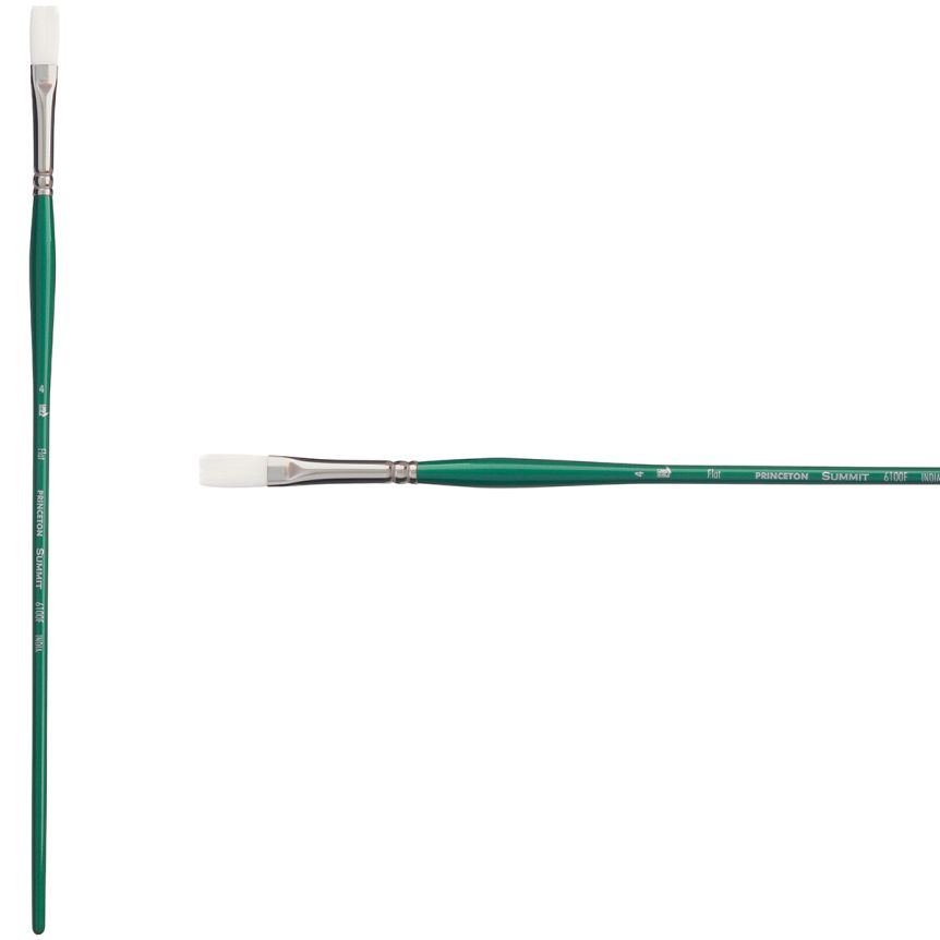 Princeton Summit Series 6100 Synthetic Brush - Flat, Long Handle, Size 4