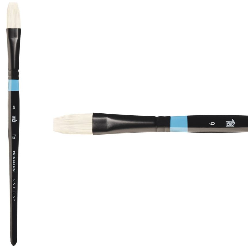 Princeton Aspen Series 6950 Synthetic Brush - Flat, Short Handle, Size 6