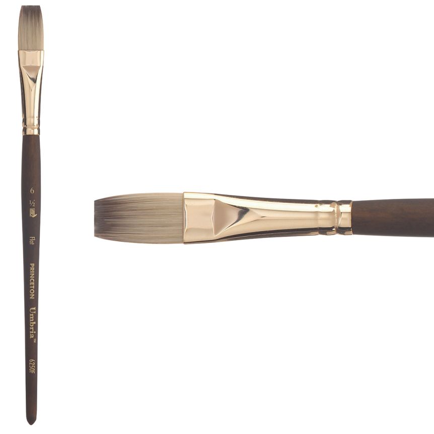 Princeton Umbria Series 6250 Synthetic Brush - Flat, Short Handle, Size 6