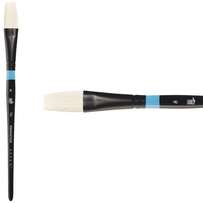 Princeton Aspen Series 6950 Synthetic Brush - Flat, Short Handle, Size 8