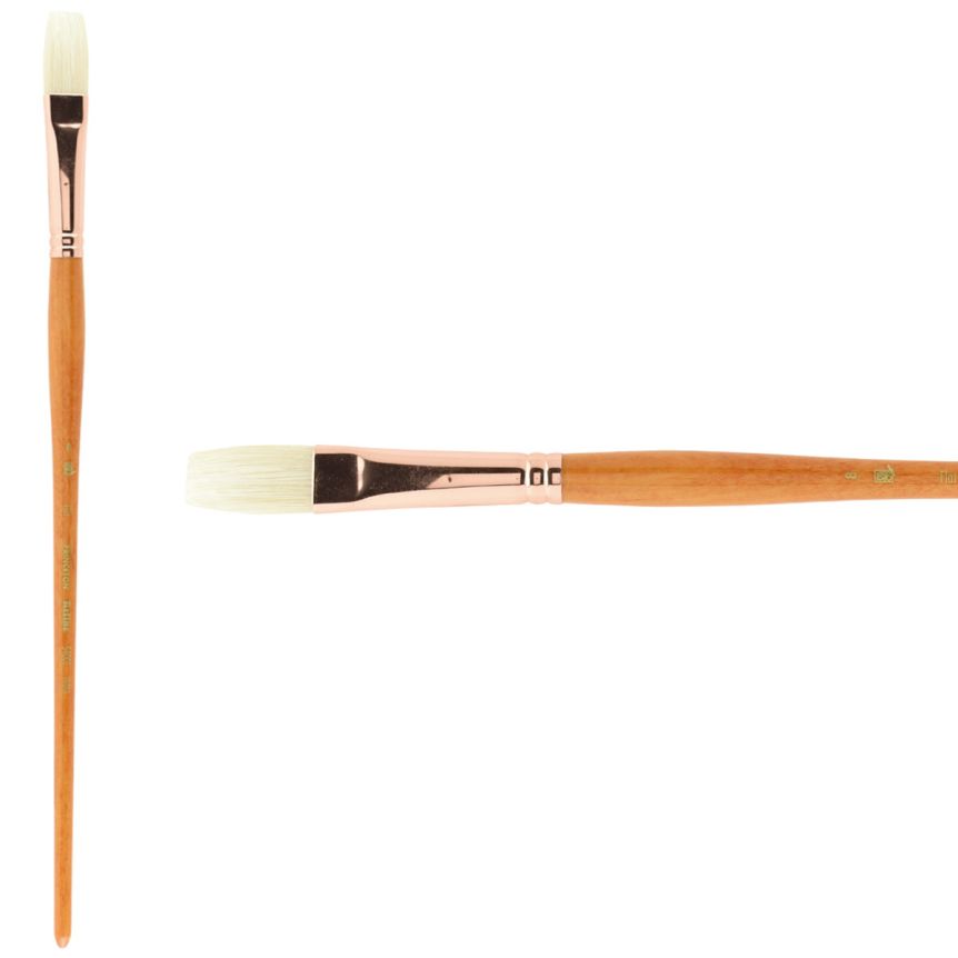 Princeton Refine Series 5400 Natural Bristle Brush - Flat, Long Handle, Size 8
