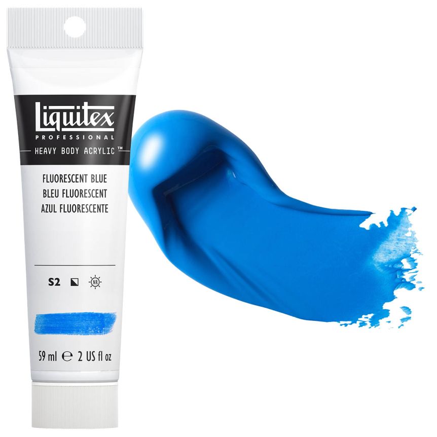 Liquitex Heavy Body Acrylic - Fluorescent Blue, 2oz Tube
