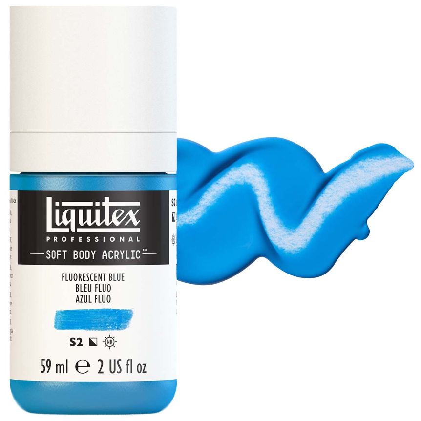Liquitex Professional Soft Body Acrylic - Fluorescent Blue, 2oz Bottle