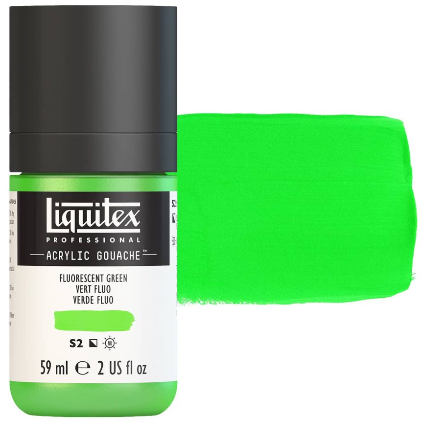 Liquitex Professional Acrylic Gouache - Fluorescent Green, 2oz Bottle