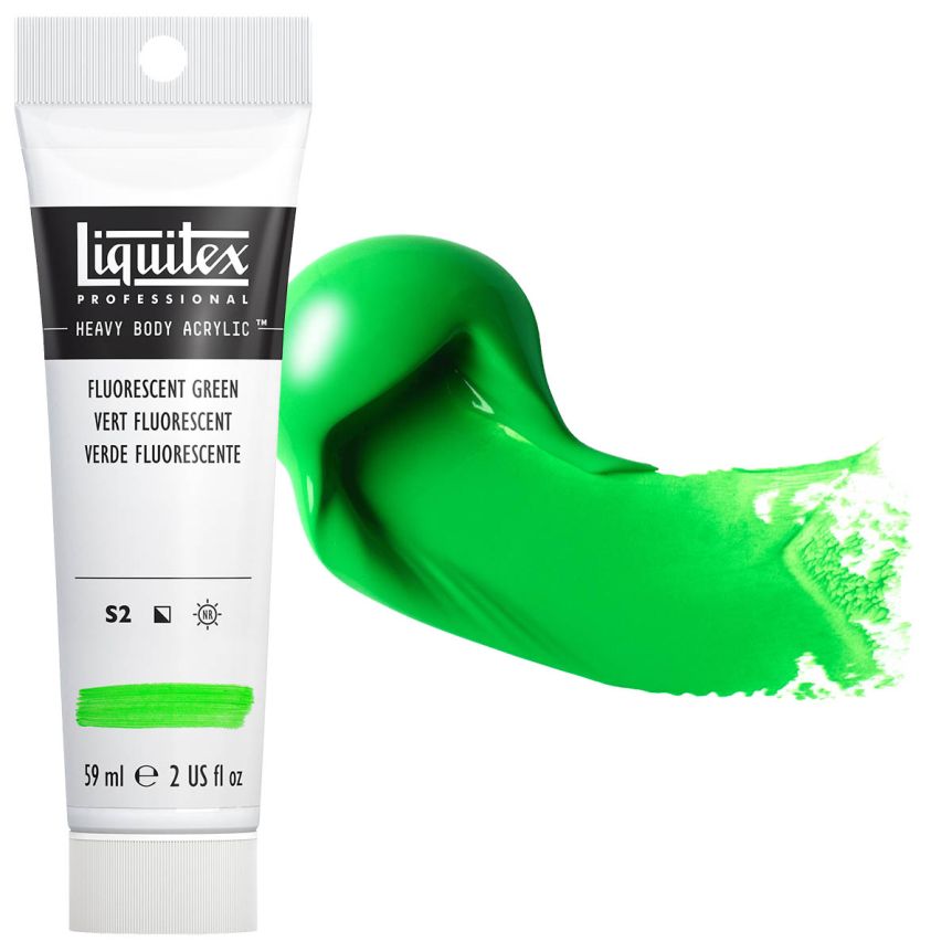 Liquitex Heavy Body Acrylic - Fluorescent Green, 2oz Tube