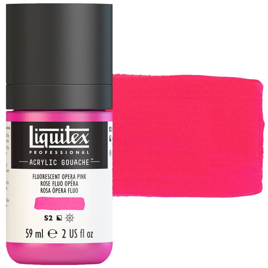 Liquitex Professional Acrylic Gouache - Fluorescent Opera Pink, 2oz Bottle