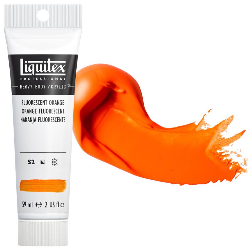 Liquitex Heavy Body Acrylic - Fluorescent Orange, 2oz Tube