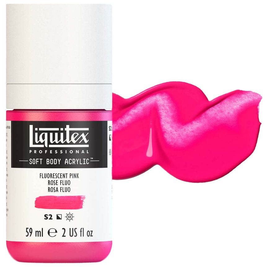 Liquitex Professional Soft Body Acrylic - Fluorescent Pink, 2oz Bottle