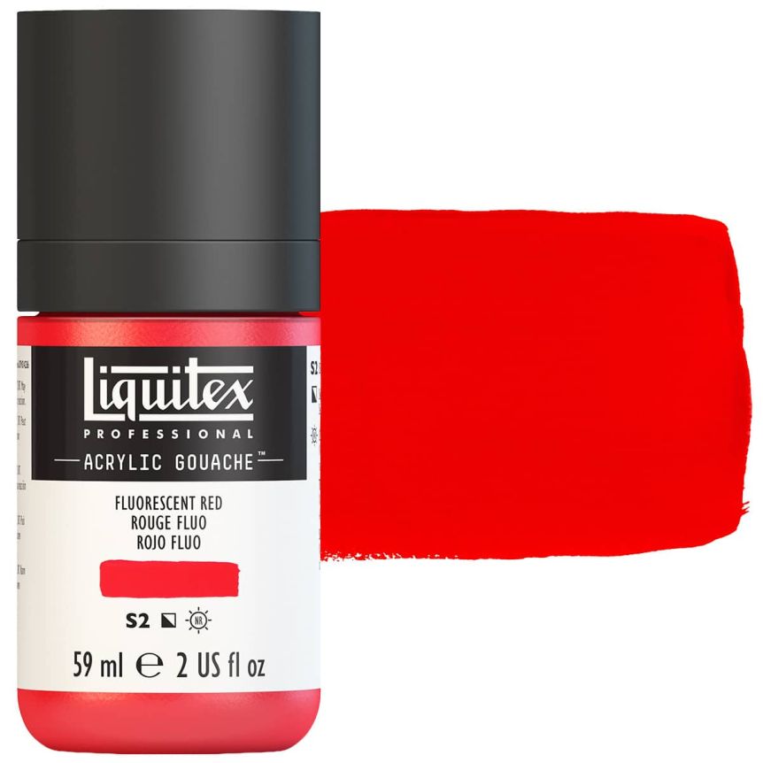 Liquitex Professional Acrylic Gouache - Fluorescent Red, 2oz Bottle