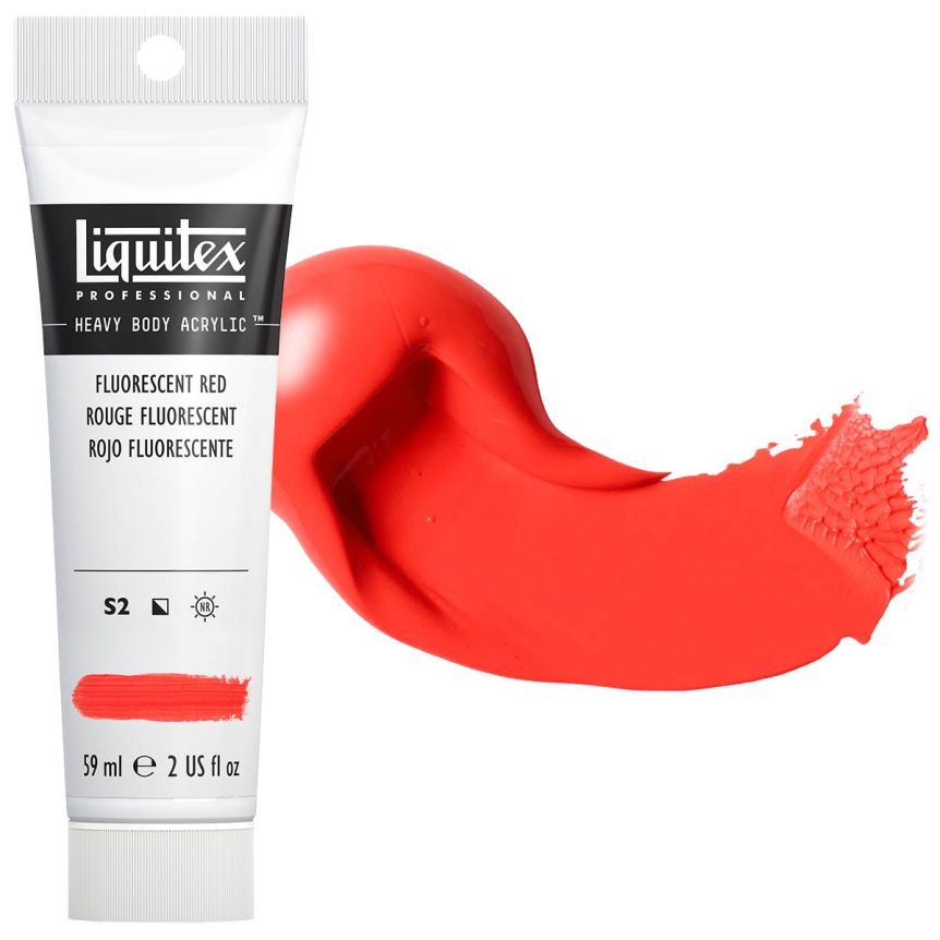 Liquitex Heavy Body Acrylic - Fluorescent Red, 2oz Tube