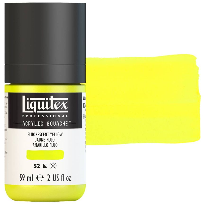 Liquitex Professional Acrylic Gouache - Fluorescent Yellow, 2oz Bottle