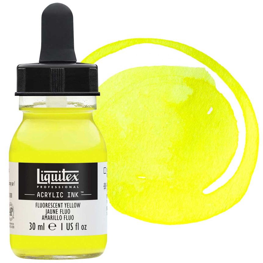 Liquitex Acrylic Ink - Fluorescent Yellow, 30ml Bottle