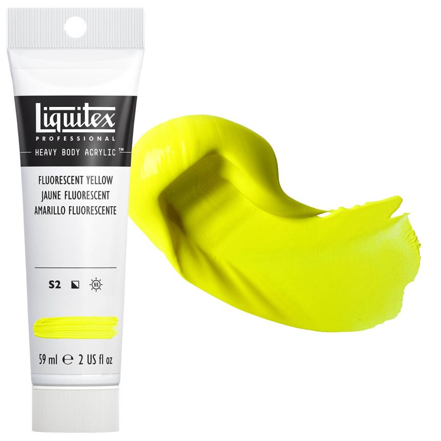 Liquitex Heavy Body Acrylic - Fluorescent Yellow, 2oz Tube