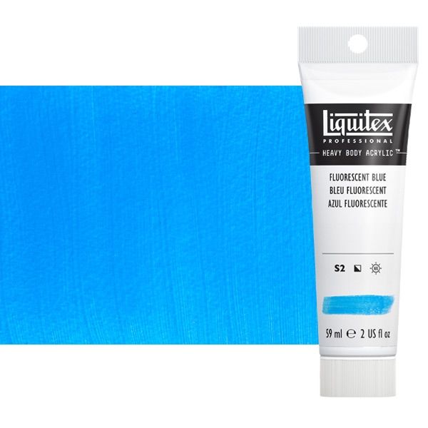 Liquitex Heavy Body Acrylic - Fluorescent Blue, 2oz Tube