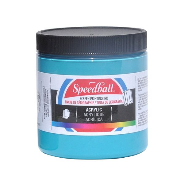Speedball Acrylic Screen Printing Ink, Fluorescent Blue, 32oz