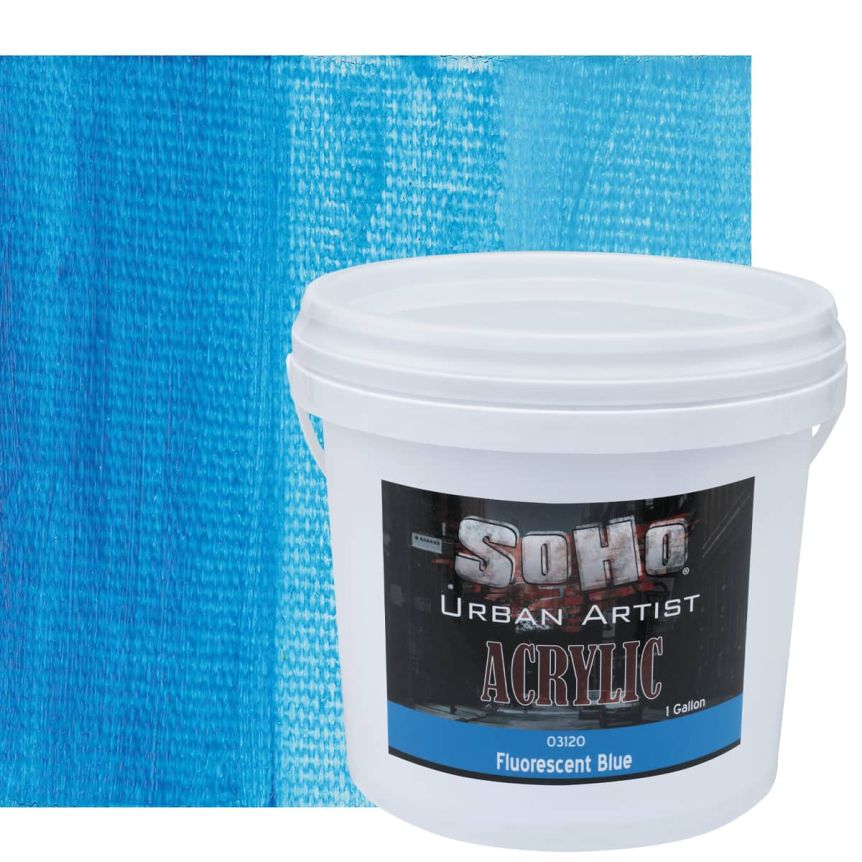 SoHo Urban Artists Heavy Body Acrylic - Fluorescent Blue, 1 Gallon