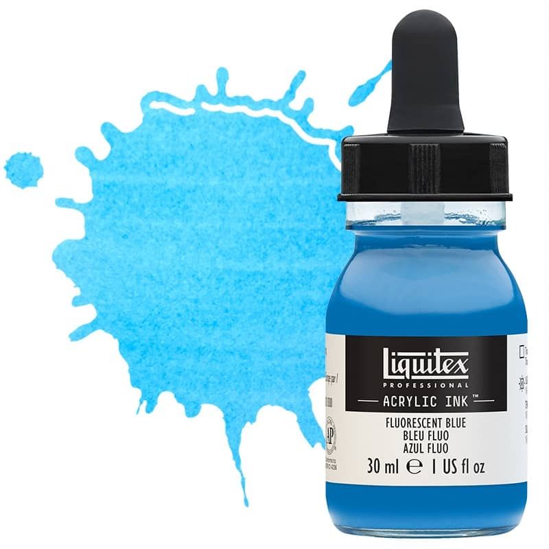 Liquitex Professional Acrylic Ink 30ml Bottle Fluorescent Blue