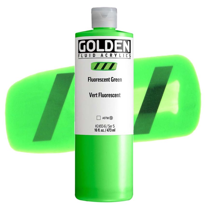 GOLDEN Fluid Acrylics Fluorescent Green, 16oz