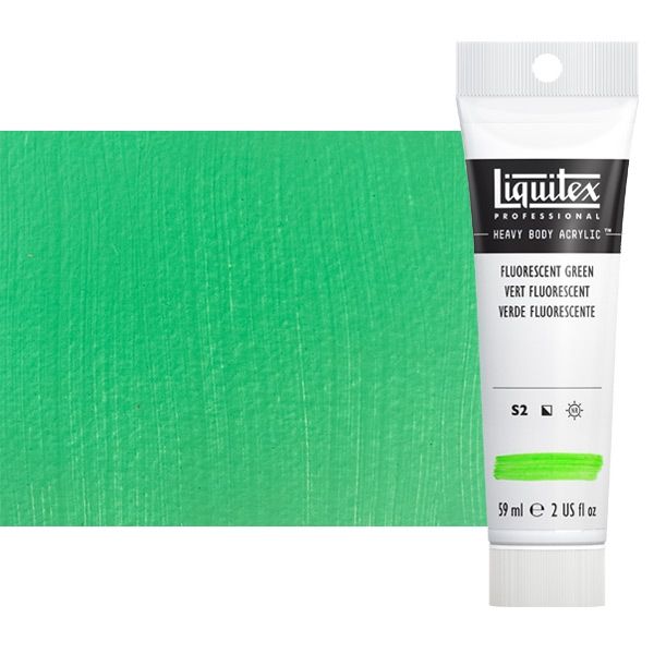 Liquitex Heavy Body Acrylic - Fluorescent Green, 2oz Tube