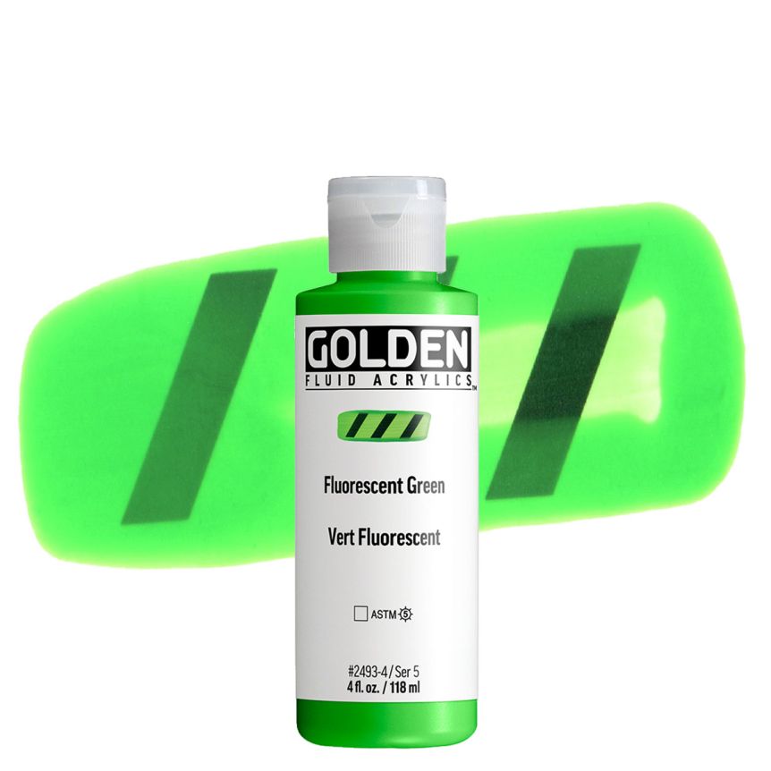 GOLDEN Fluid Acrylic Fluorescent Green, 4oz 